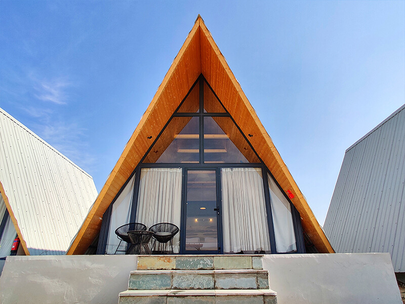 Praveg Resort Dholavira glamping villas A-frame design